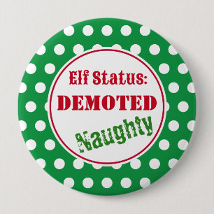 Naughty Christmas Elf Button