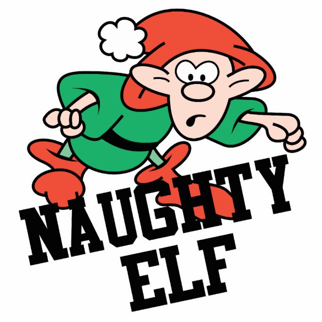 Naughty Christmas Elf Standing Photo Sculpture (Front)