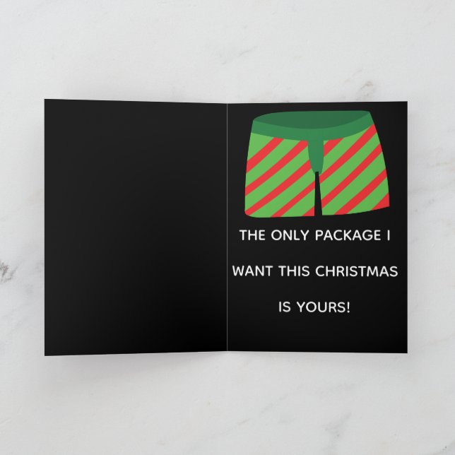 Naughty Christmas,Funny Gay Christmas Holiday Card (Inside)