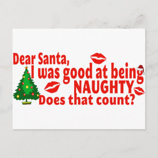 Naughty Christmas Holiday Postcard