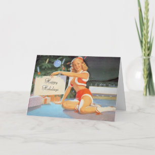 Naughty Christmas Message Pin-Up Greeting Card