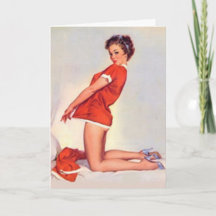 Naughty Christmas Pin-Up Greeting Card