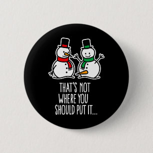 Naughty Christmas Saying Dirty Snowman Cartoon Ugl 6 Cm Round Badge