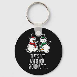 Naughty Christmas Saying Dirty Snowman Cartoon Ugl Key Ring