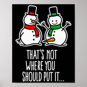 Naughty Christmas Saying Dirty Snowman Cartoon Ugl Poster