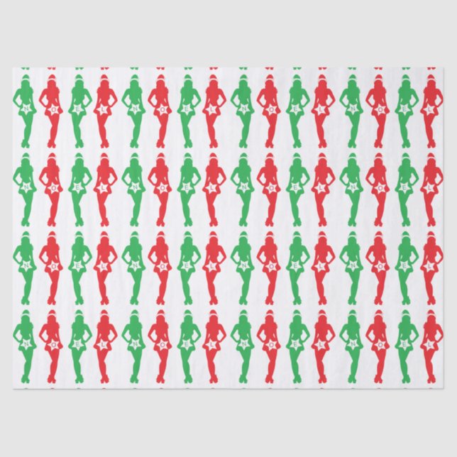 Naughty Christmas Shoppers Tissue Paper (Front)