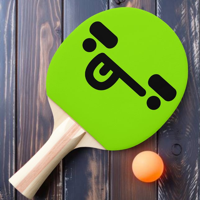 Naughty Confused Face Green Ping Pong Paddle (Creator Uploaded)