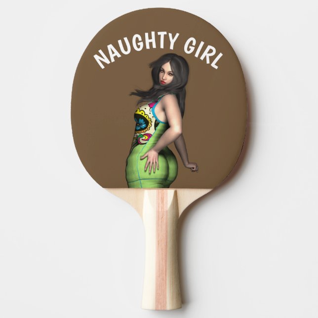 NAUGHTY CURVY GIRL PING PONG PADDLE (Front)