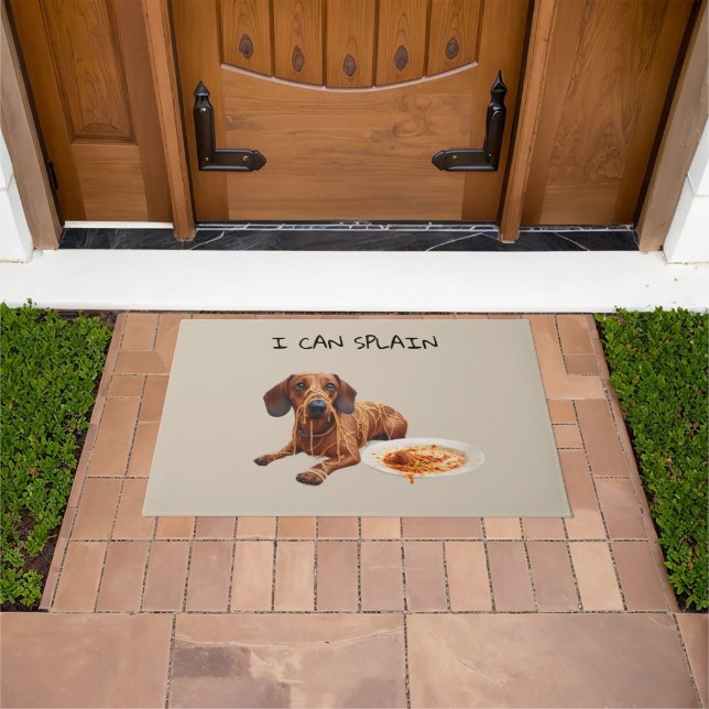 Naughty Dachshund  Doormat (Outdoor)
