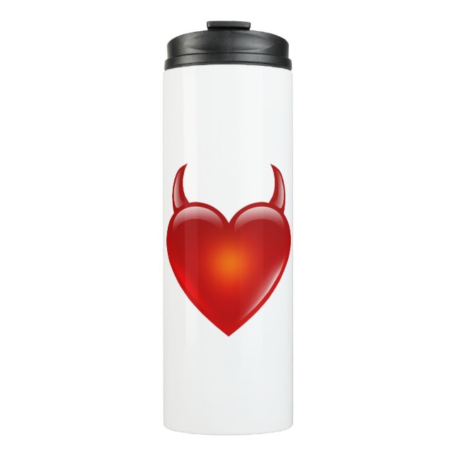 Naughty Devil Heart with Horns Water Bottle (Front)