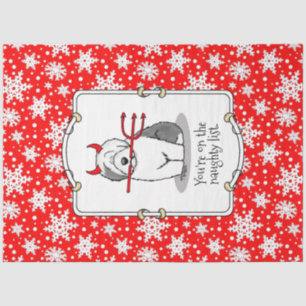 Naughty Devil Old English Sheepdog (Grey 1) Tissue Paper