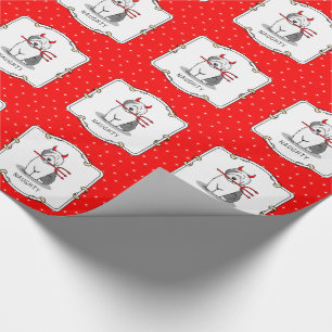 Naughty Devil Old English Sheepdog (Grey 1) Wrapping Paper
