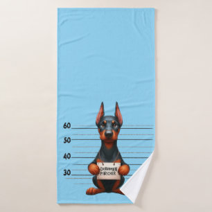 Naughty Doberman Pincher Bath Towel