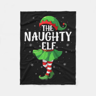 Naughty Elf Christmas Girls Women Elf Squad Xmas F Fleece Blanket