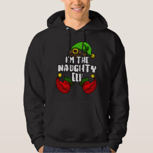 Naughty Elf Matching Family Christmas Party Pajama Hoodie