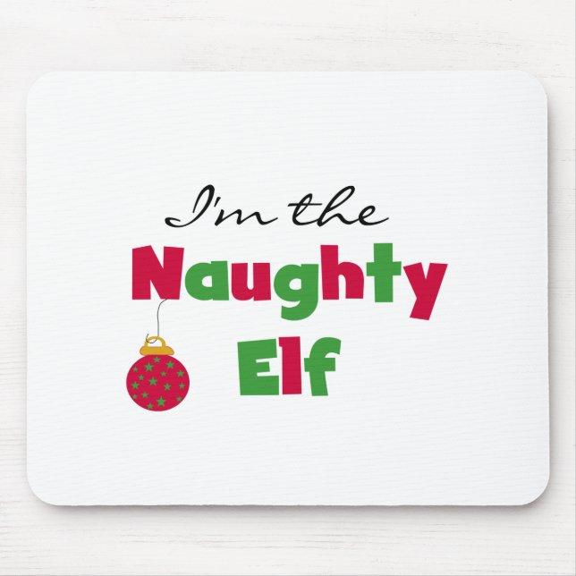Naughty Elf T-shirts and Gifts Mouse Mat (Front)