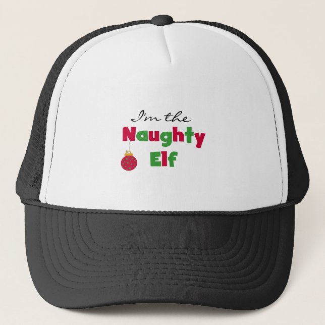 Naughty Elf T-shirts and Gifts Trucker Hat (Front)
