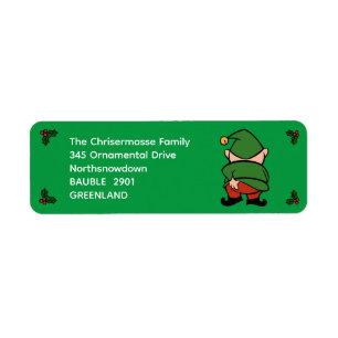 Naughty Elves Itch Xmas Return Address Label