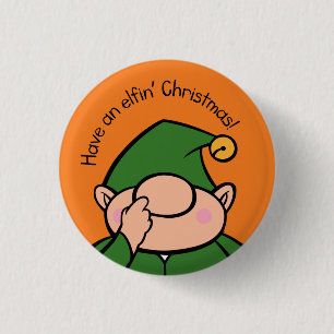 Naughty Elves Picker Christmas Badge
