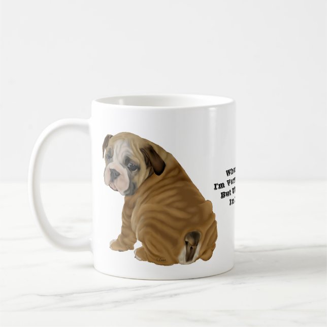Naughty English Bulldog Puppy Coffee Mug (Left)