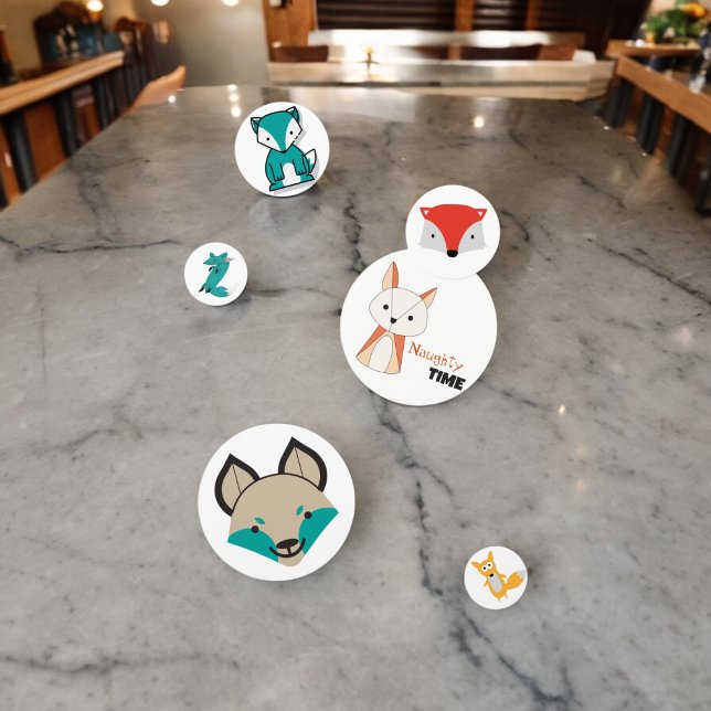 Naughty Fox Table Confetti (fox cartoon party confetti,kids birthday party,baby shower,graduation,night party, throw fun confett)