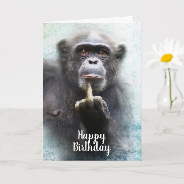 Funny Monkey Birthday Greeting Cards For Men - Hope You Feel This Happy On Your Birthday - For - View #10
