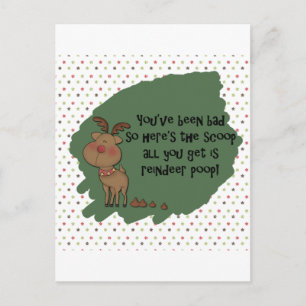 Naughty Funny Christmas Reindeer Poop Card