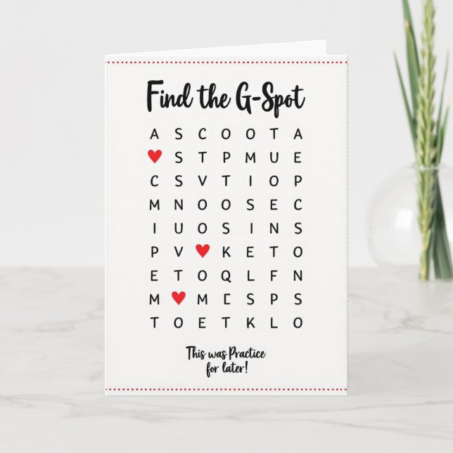 Naughty G Spot Practice Card (Front)