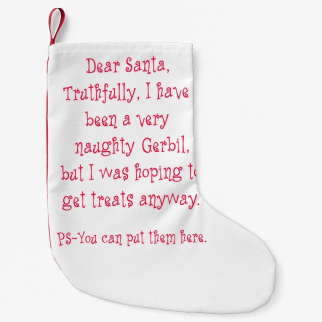 Naughty Gerbil Small Christmas Stocking (Front)