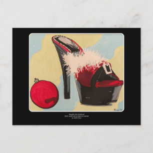 Naughty Girl Christmas 2020 Painting on a Postcard