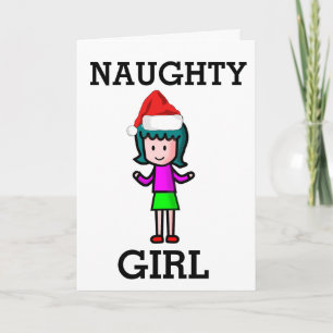 NAUGHTY GIRL FUNNY CHRISTMAS CARD FOR HER