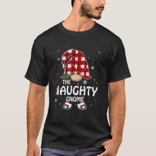 Naughty Gnome Buffalo Plaid Matching Family T-Shirt