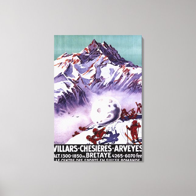 Naughty Gnomes Making Giant Snowball Poster Canvas Print (Front)