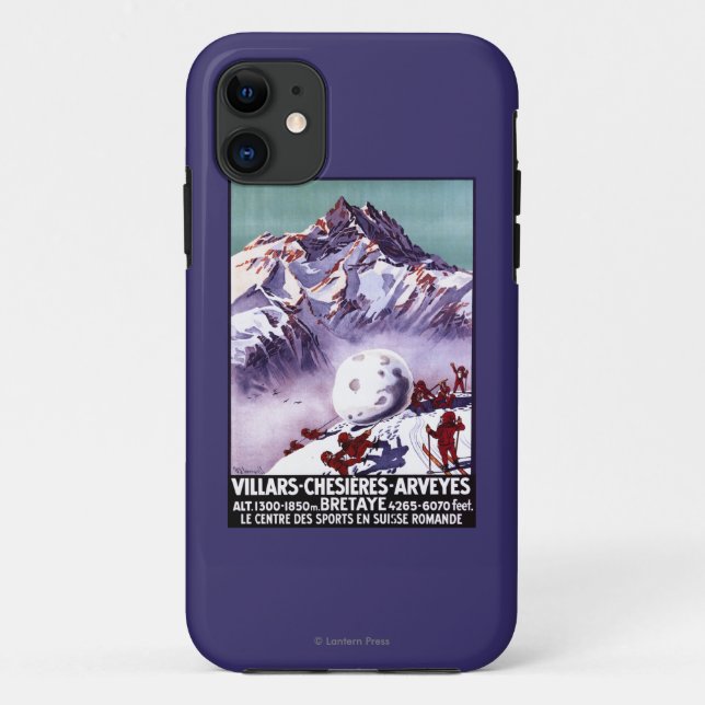 Naughty Gnomes Making Giant Snowball Poster Case-Mate iPhone Case (Back)