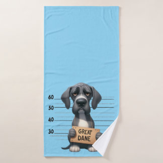 Naughty Great Dane Bath Towel