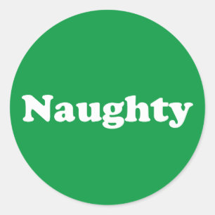 Naughty green and white Christmas Classic Round Sticker