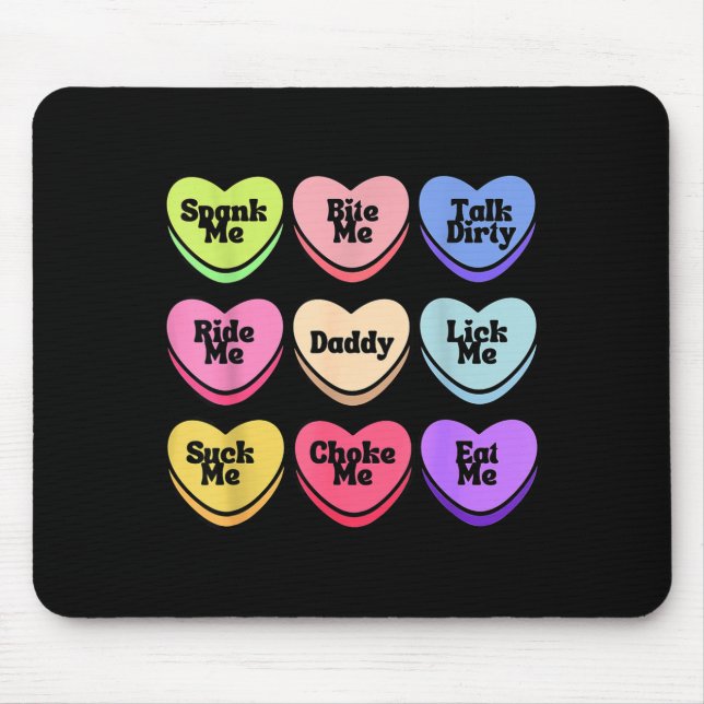 Naughty Heart Candy Daddy Spank Me Adult Humor Cou Mouse Mat (Front)