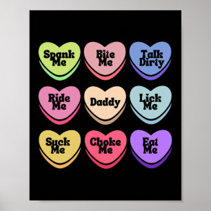 Naughty Heart Candy Daddy Spank Me Adult Humor Cou Poster