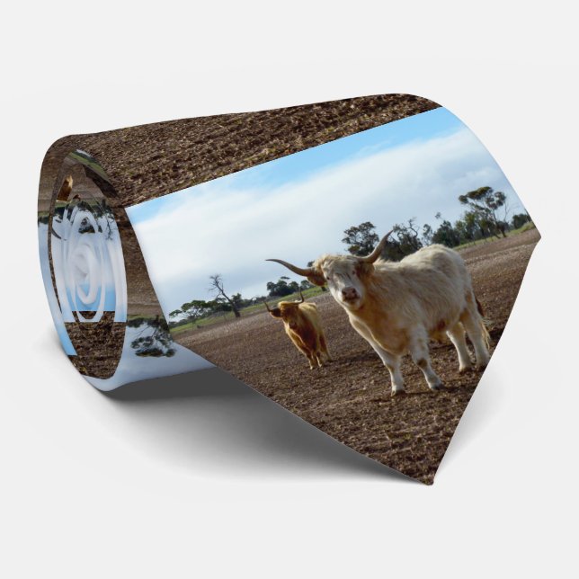 Naughty Highland Cows Ate Crop, Neck Tie (Rolled)