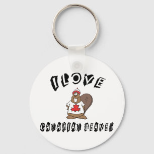 Naughty I Love Canadian Beaver Key Ring