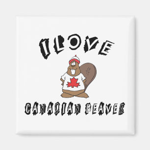 Naughty I Love Canadian Beaver Magnet