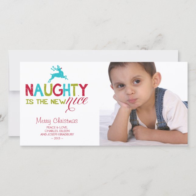 Naughty is the New Nice Christmas Holiday Card (Front)