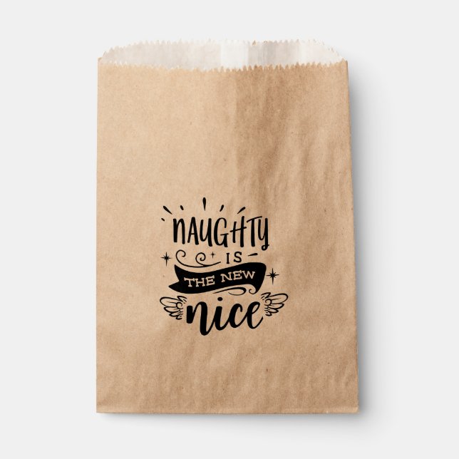NAUGHTY IS THE NEW NICE Christmas Holiday Favour Favour Bags (Front)