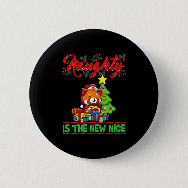 Naughty Is The New Nice Christmas Santa Xmas Premi 6 Cm Round Badge (Front)