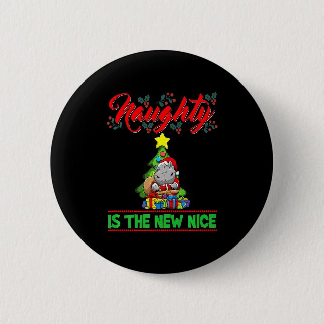 Naughty Is The New Nice Christmas Santa Xmas Premi 6 Cm Round Badge (Front)