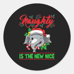 Naughty Is The New Nice Christmas Santa Xmas Premi Classic Round Sticker