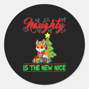 Naughty Is The New Nice Christmas Santa Xmas Premi Classic Round Sticker