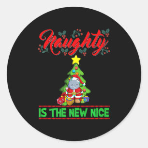 Naughty Is The New Nice Christmas Santa Xmas Premi Classic Round Sticker