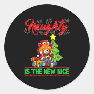 Naughty Is The New Nice Christmas Santa Xmas Premi Classic Round Sticker