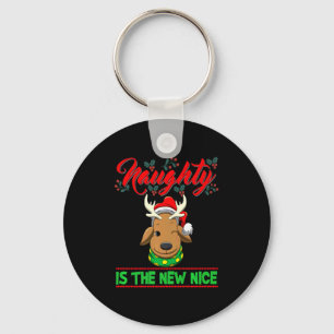 Naughty Is The New Nice Christmas Santa Xmas Premi Key Ring